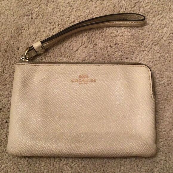 Coach Ivory Wristlet Wallet with Gold Accents - Picture 1 of 8